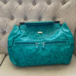 Miche Teal Convertible Tote with Front Zip Pockets